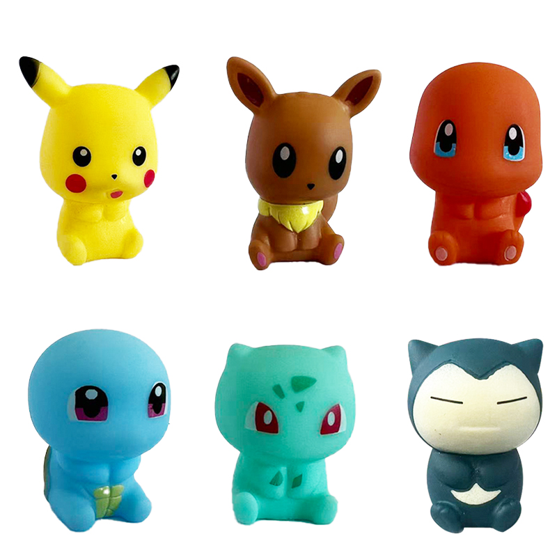 Baby Products Gift Set - 6Pcs Pokemon Bath Toys Pikachu Bulbasaur