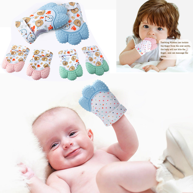 Teething Mitten Baby - Smoothing Baby Teething Mitten Glove,BPA Free