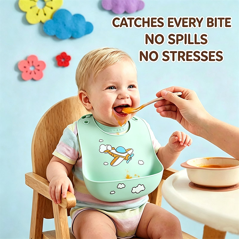 Silicone Baby Bibs - Silicone Baby Feeding Bib Waterproof Food
