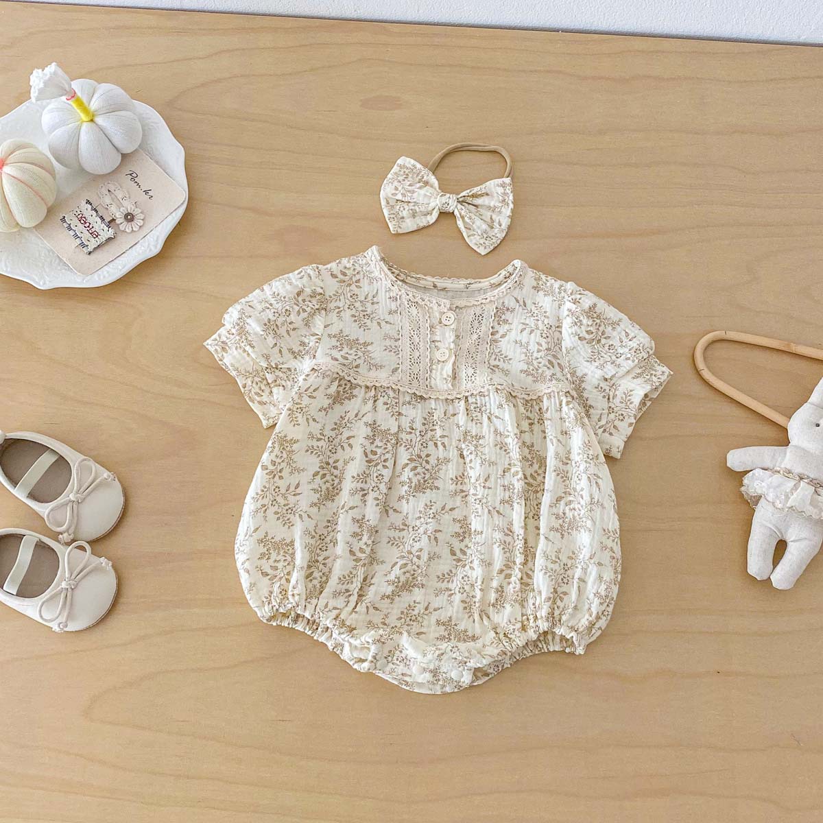 Baby Products Korean - Summer Thin Baby Crepe Cloth Floral