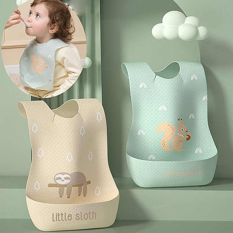 Silicone Baby Bibs - Waterproof Adjustable Food Feeding Supply Baby