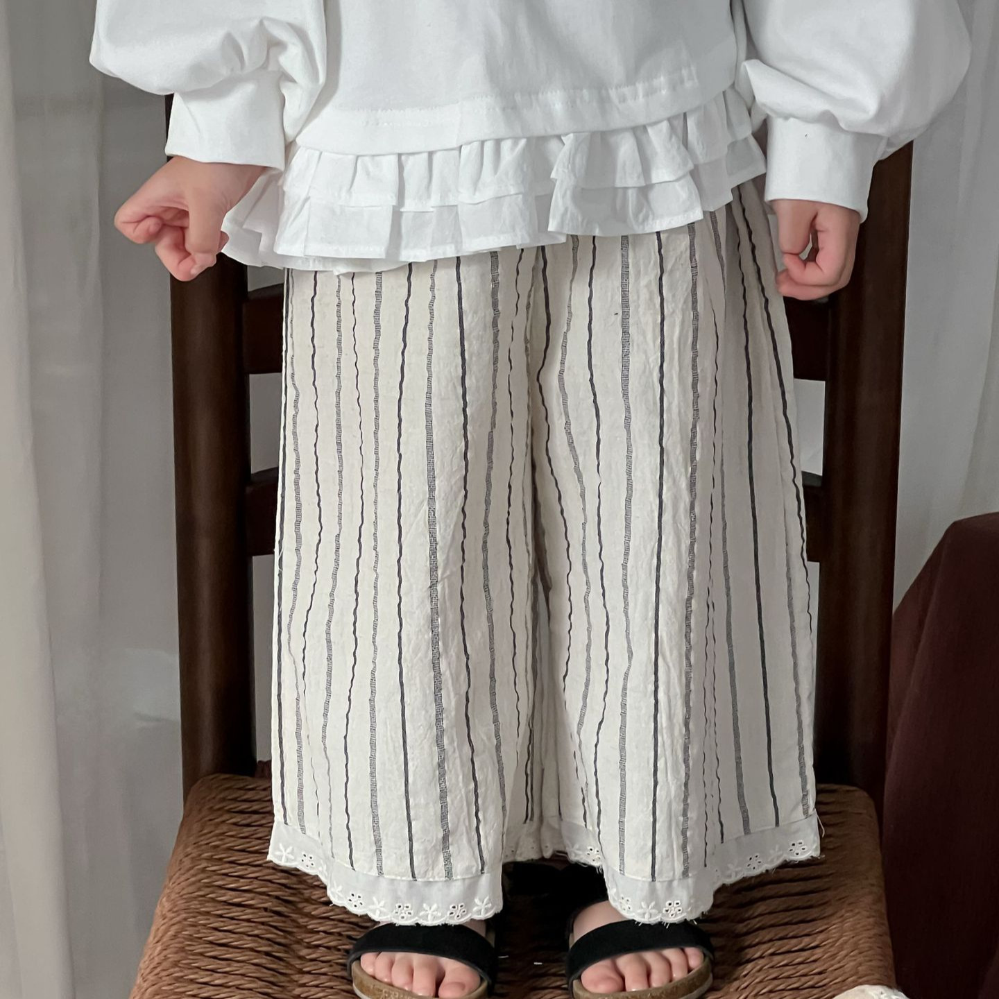 Baby Products Korean - 2025 Girls' Baby Retro Loose Lace