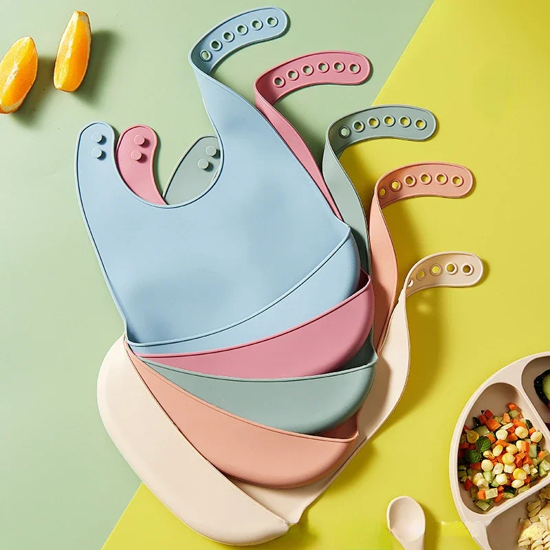 1-3pcs Baby Bib Adjustable Wat - Silicone Baby Bibs 评论和价格
