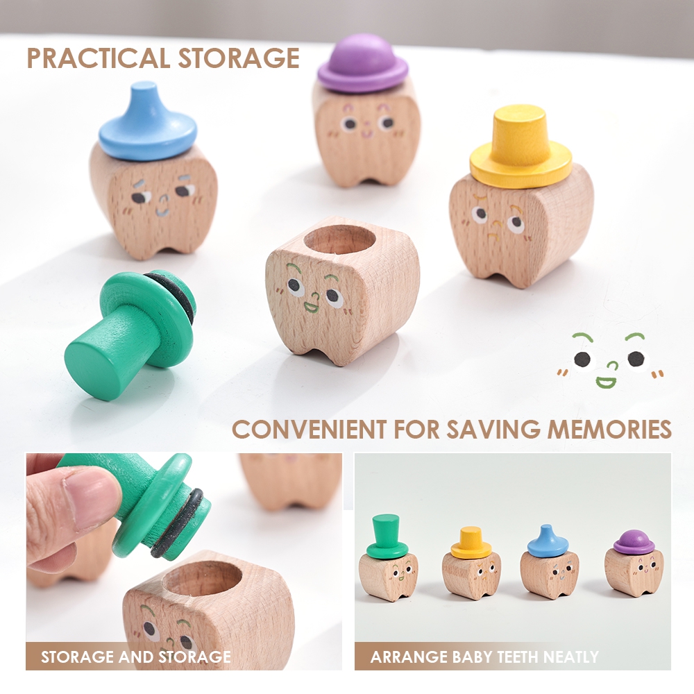 4pc Set Baby Tooth Wooden Box  - Baby Products Gift Set 评论和价格