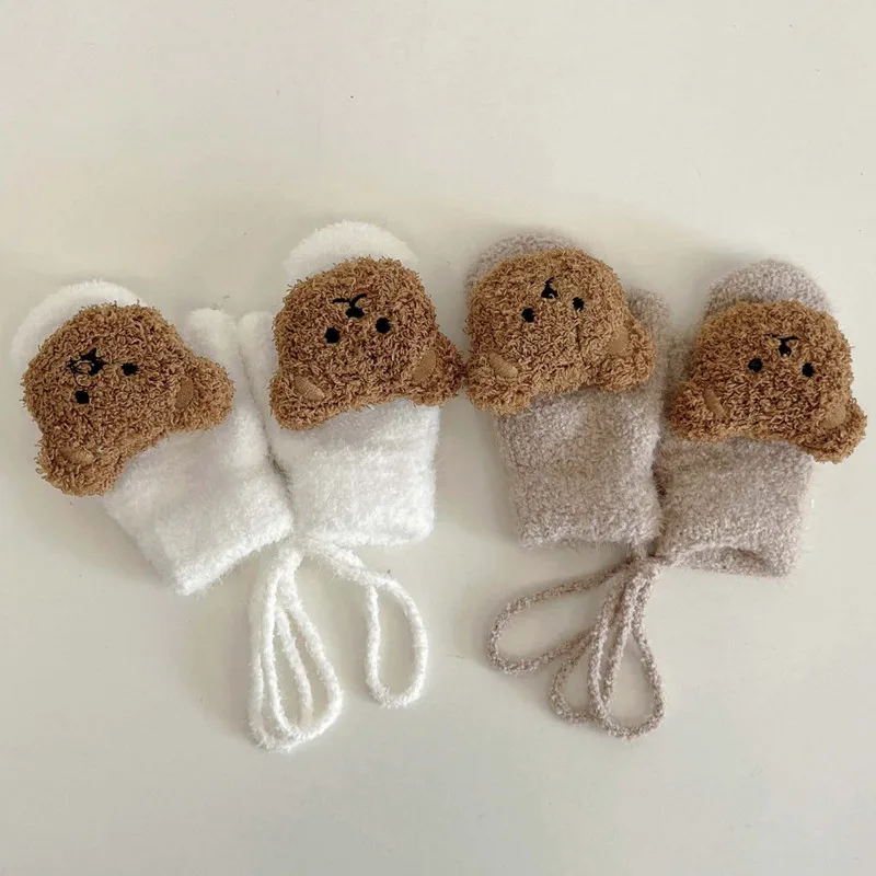 1-4Y Cartoon Bear Baby Mittens - Teething Mitten Baby 评论和价格