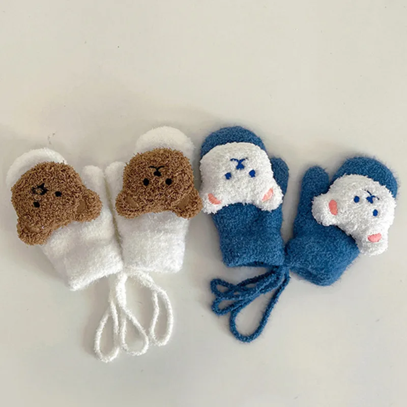 1-4Y Cartoon Bear Baby Mittens - Teething Mitten Baby 评论和价格