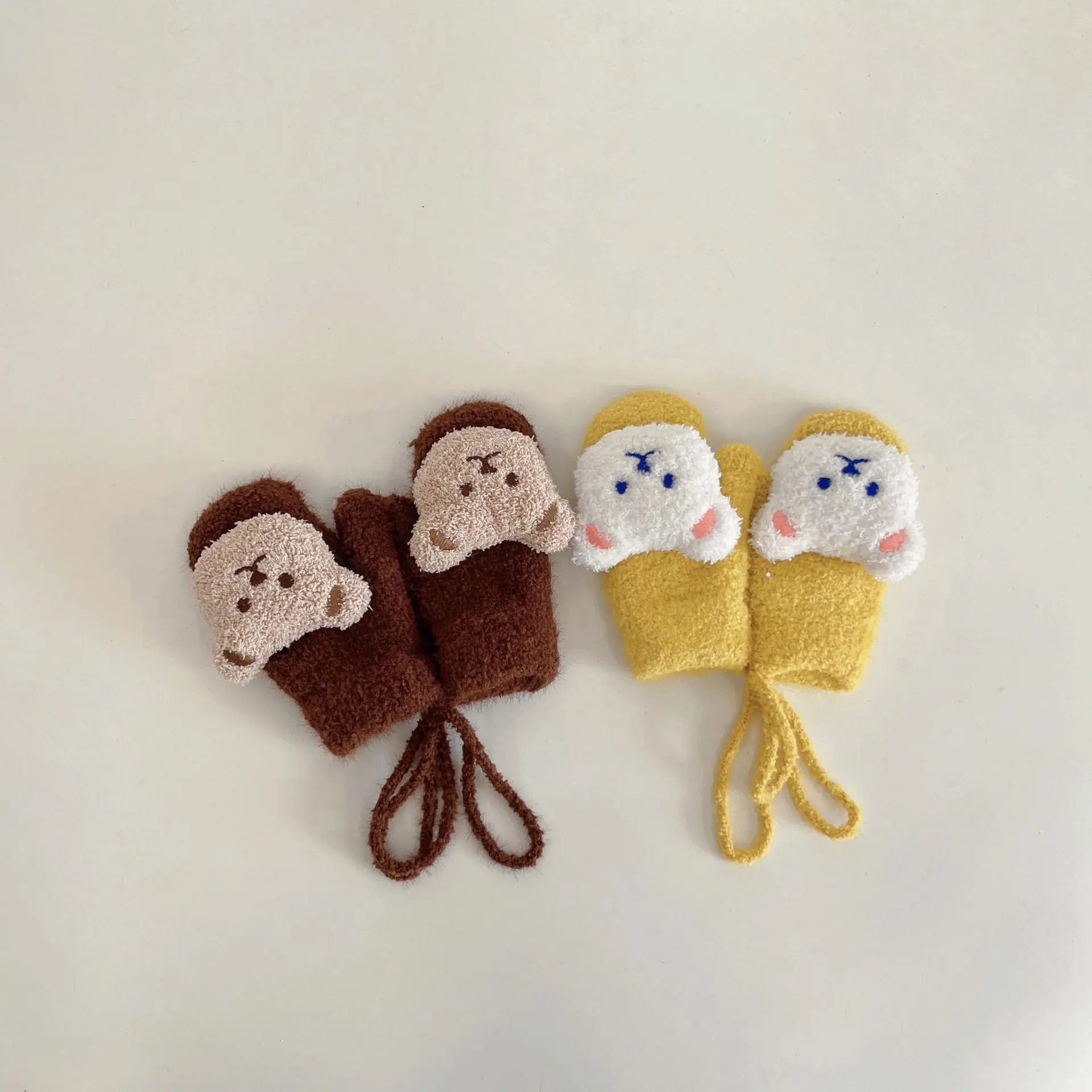 1-4Y Cartoon Bear Baby Mittens - Teething Mitten Baby 评论和价格