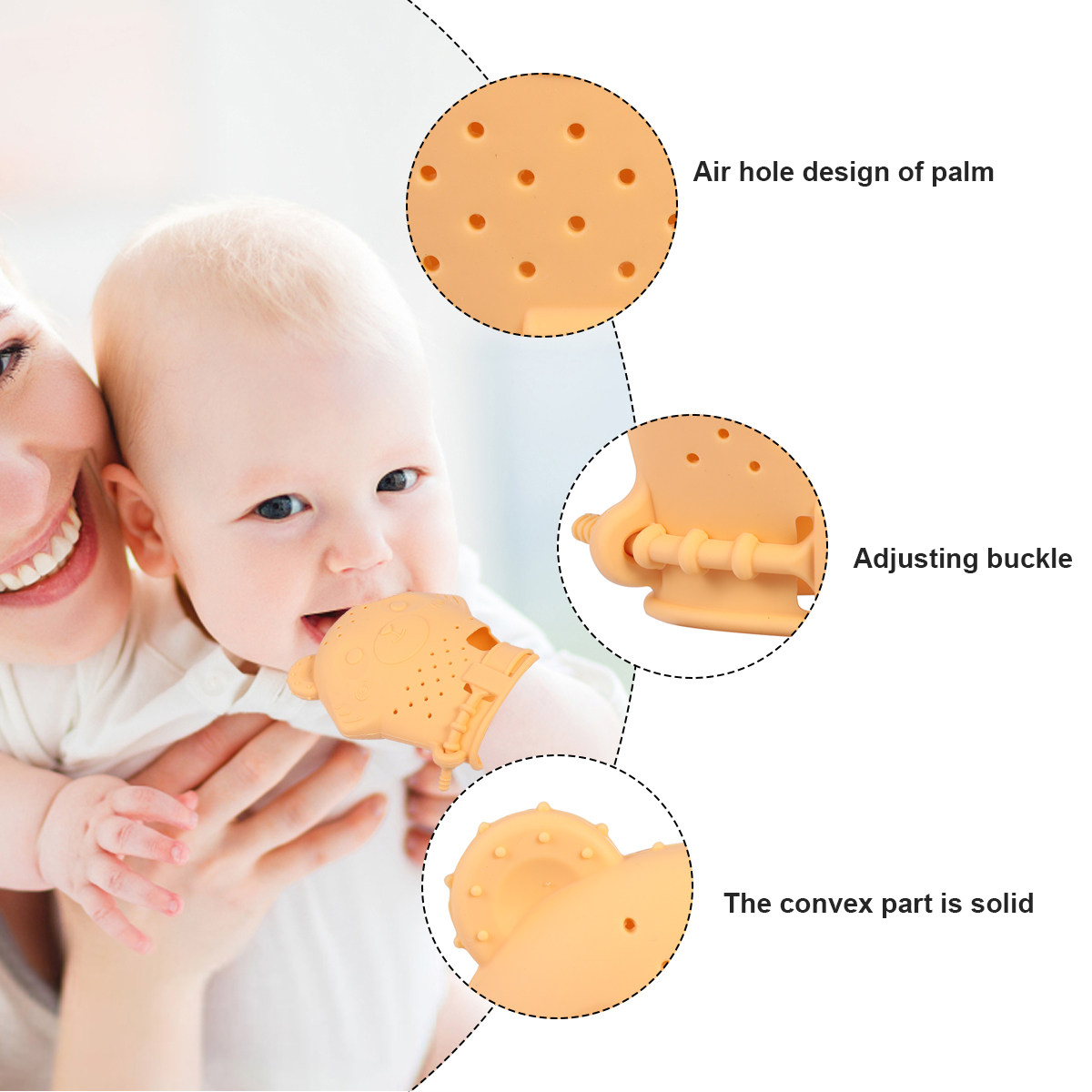 Silicone Baby Teether Mitten S - Teething Mitten Baby 评论和价格