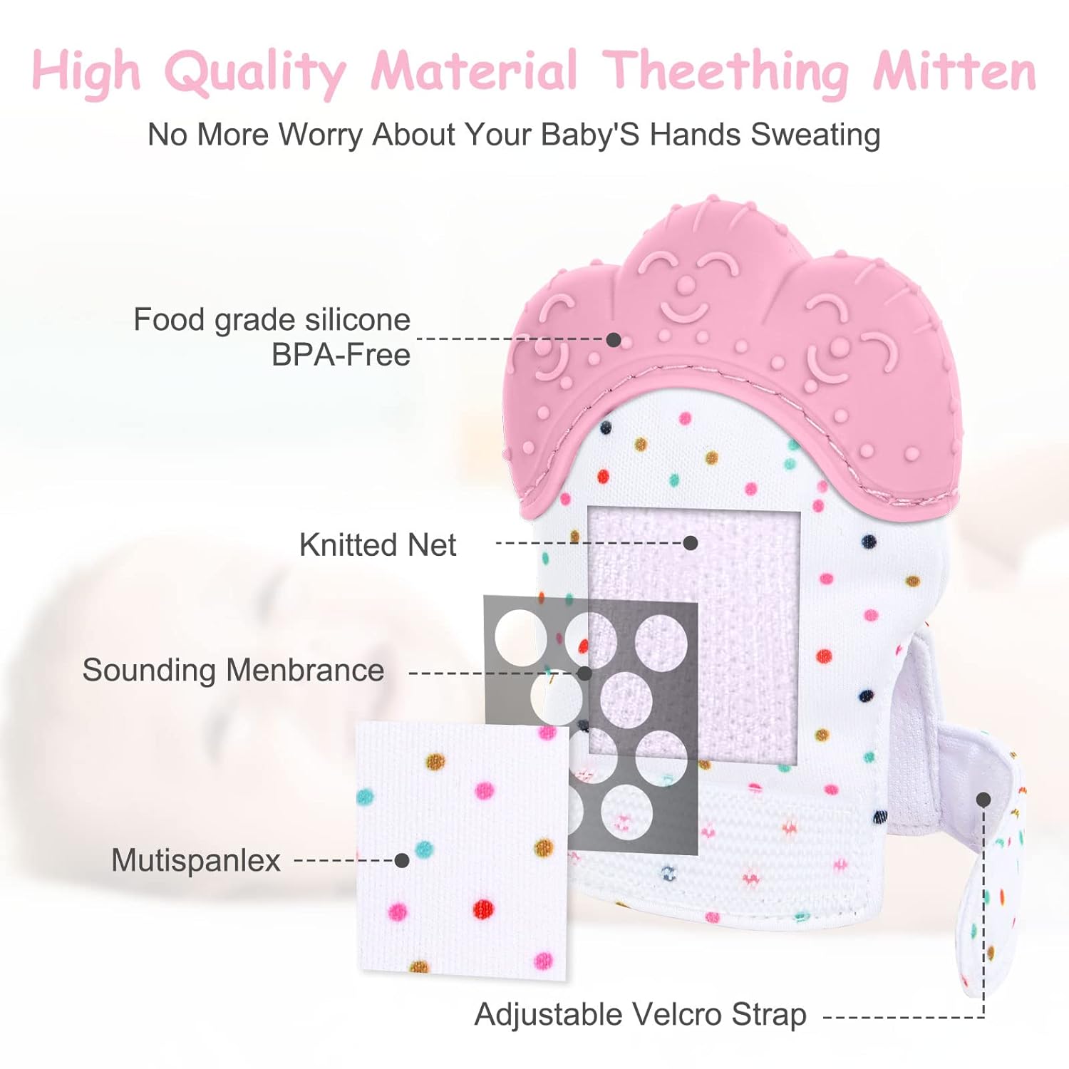 Food grade silicone Gloves Bab - Teething Mitten Baby 评论和价格