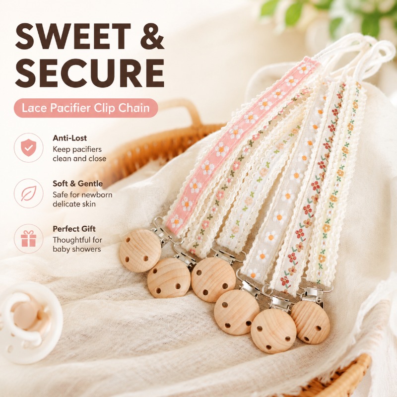 Lace Pacifier Clip Chain for N - Baby Products For Newborn 评论和价格